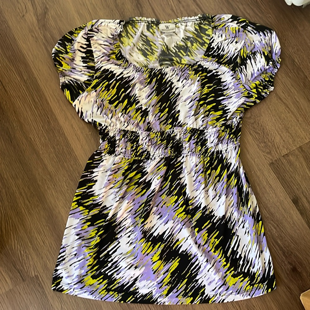 W WORTHINGTON Stretch Abstract ZigZag Pattern colors Size L